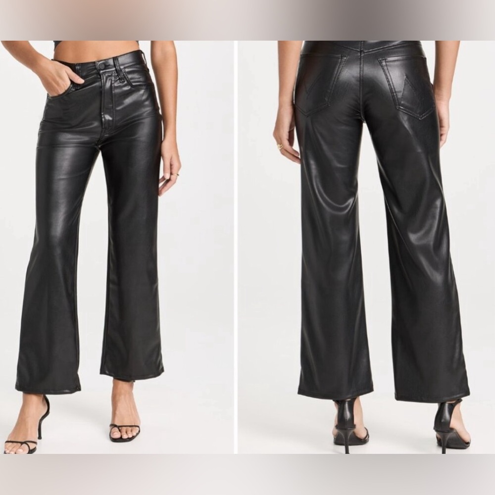 NEW Mother Rambler Zip Ankle Jeans size 23 leather, wax on wax off